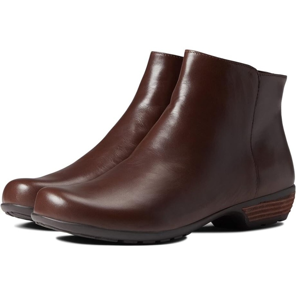 Walking Cradles Ezra Ankle Boots Womens 10 Brown Nappa Leather Low Heel Zipper